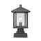 Z-Lite Aspen 1 Light Outdoor Pier Mounted Fixture, Oil Rubbed Bronze And Clear Seedy 554PHMS-SQPM-ORB - alternate 5